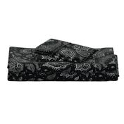 Bandana Paisley White on Black