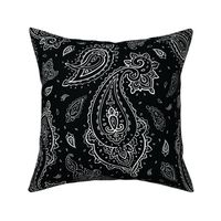 Bandana Paisley White on Black