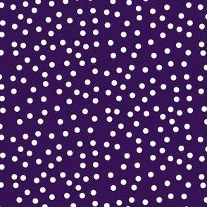 Twinkling White Dots on Dark Mulberry - Medium Scale