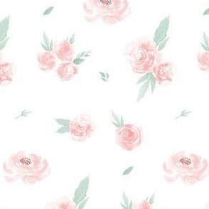 Victorian Watercolor Pink Roses