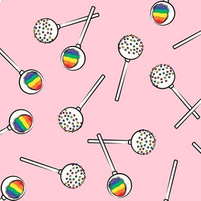 Rainbow Cake Pops - pink