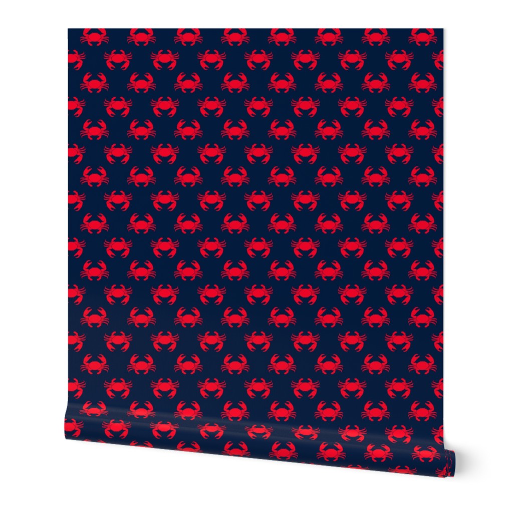 (extra small scale) crabs (navy and red) - nautical C18BS