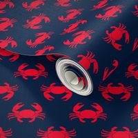 (extra small scale) crabs (navy and red) - nautical C18BS