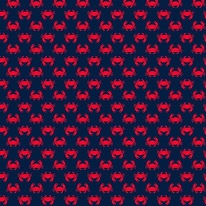(extra small scale) crabs (navy and red) - nautical C18BS