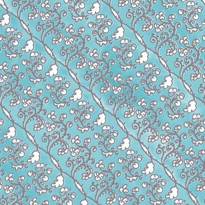 Ornate Flourish  Gray and Teal