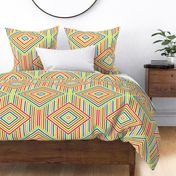 Multicolored stripes geometric pattern on white background