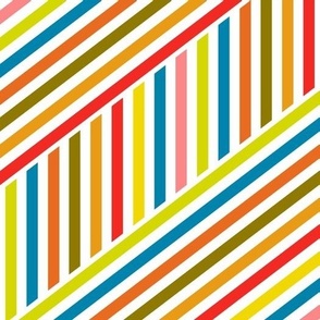 Multicolored stripes geometric pattern on white background