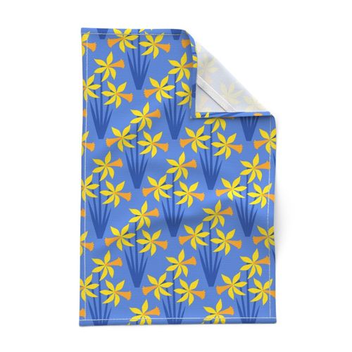 Daffodils on blue