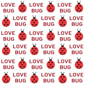 cute love bug ladybug valentines day fabric // cute valentines fabric, valentines day design, lovebug, ladybug, ladybird, - red