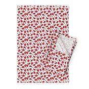 girly valentines day ladybug fabric // ladybug fabric, ladybird fabric, cute ladybird, girly ladybugs, girls fabric, cute design for valentines - red