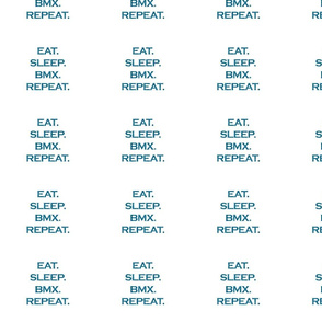 Eat Sleep BMX Repeat Mermaid Ocean Blue Glitter Color Text