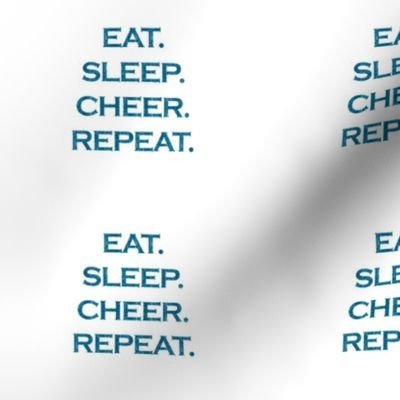 Eat Sleep Cheer Repeat Mermaid Ocean Blue Glitter Color Text