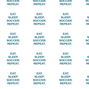 Eat Sleep Soccer Repeat Mermaid Ocean Blue Glitter Color Text