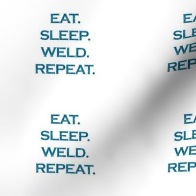 Eat Sleep Weld Repeat Mermaid Ocean Blue Glitter Color Text