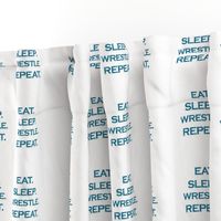 Eat Sleep Wrestle Repeat Mermaid Ocean Blue Glitter Color Text