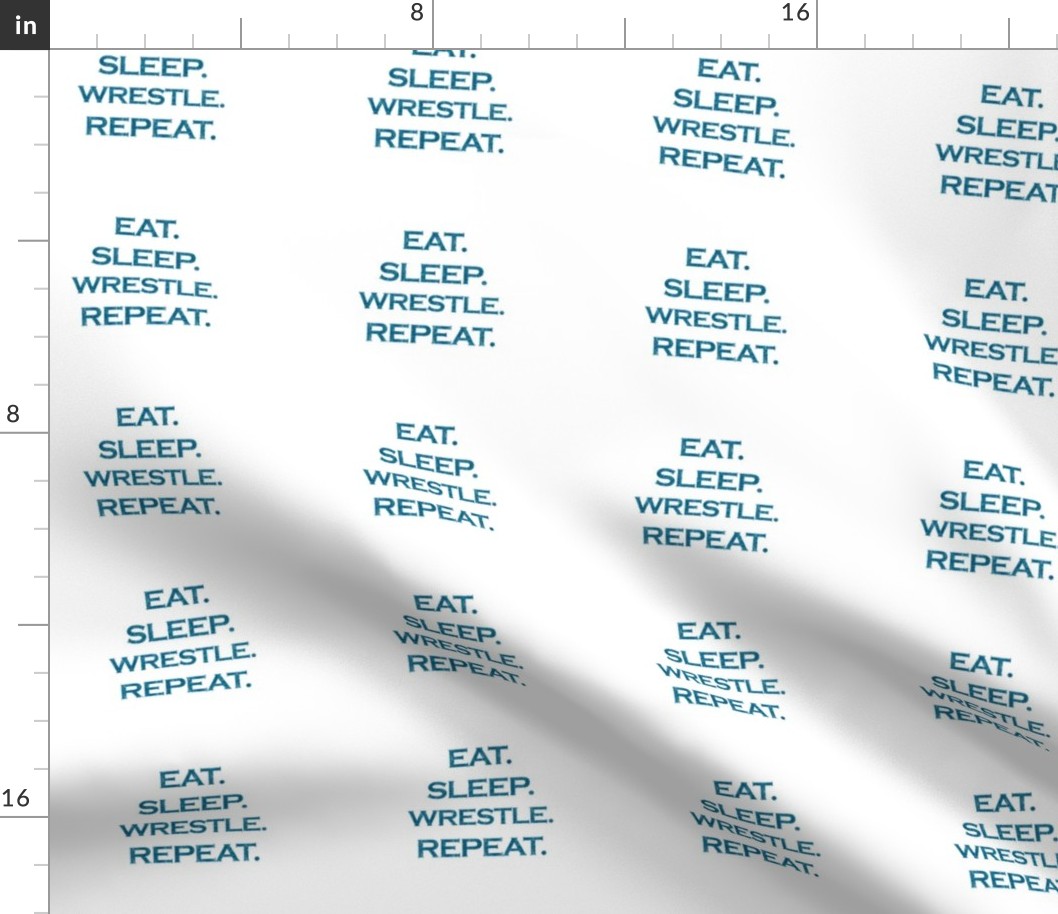 Eat Sleep Wrestle Repeat Mermaid Ocean Blue Glitter Color Text