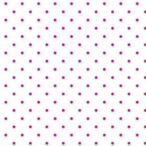 Polka dot - hot pink on white