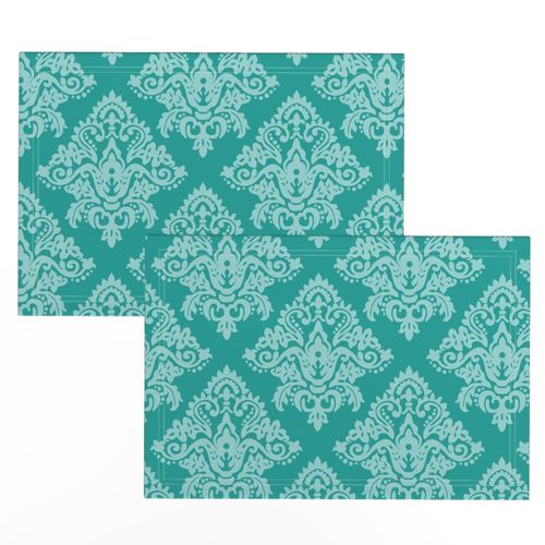 Damask Pattern Turquoise Teal