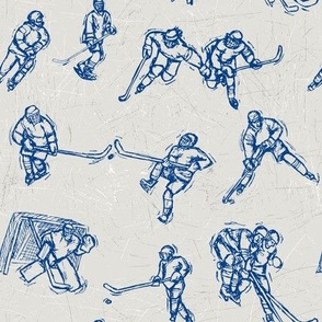 Hockey Sketch Blue on white