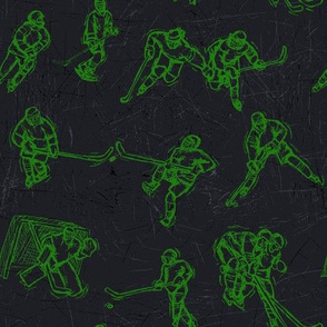Hockey Sketch green on black