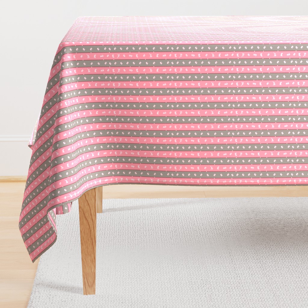 Rabbit Feedsack Stripe | Pink Morning