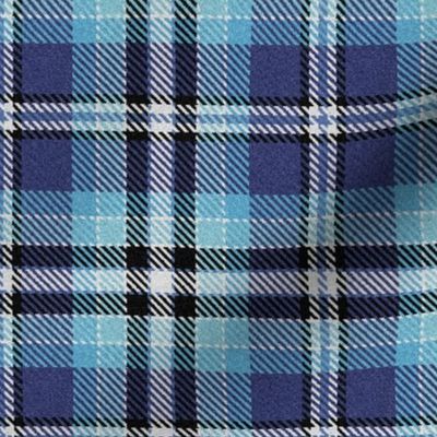 Fuzzy Look Royal Blue Sky Blue Plaid