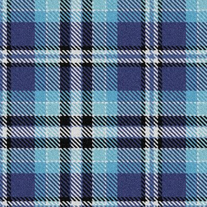 Fuzzy Look Royal Blue Sky Blue Plaid