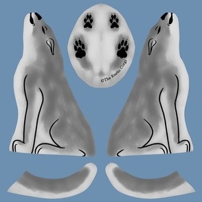 Small Howling Gray Wolf plush