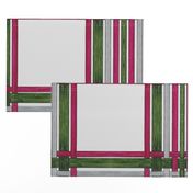 20 X 20 Red Violet & Green  Plaid on Silver