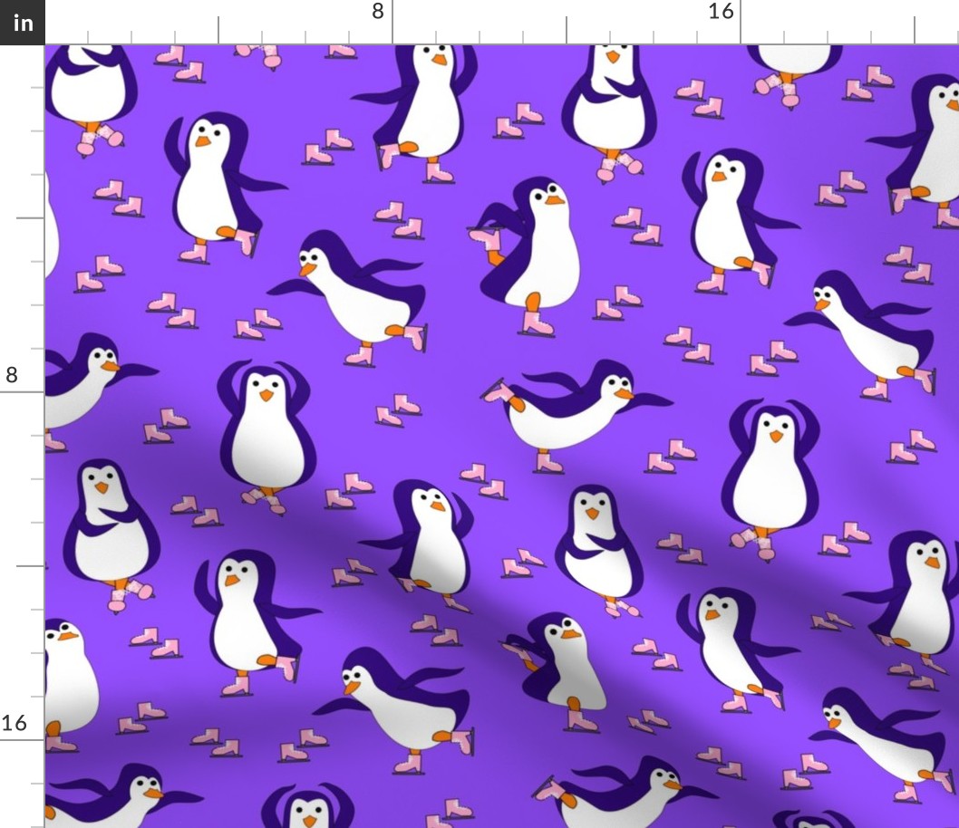penguin figure skating purple