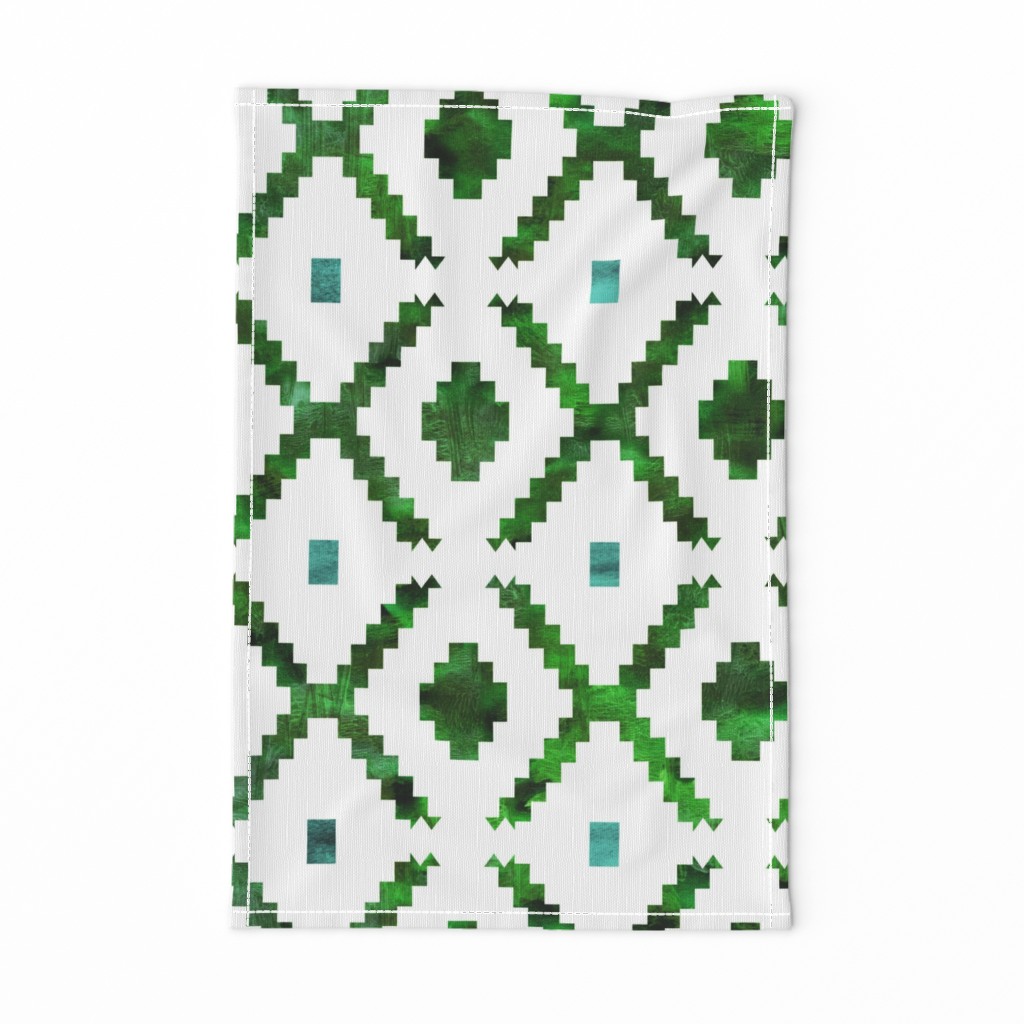 Merri diamond  green and white LARGE Scale