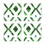 Merri diamond  green and white LARGE Scale