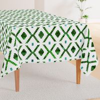 Merri diamond  green and white LARGE Scale