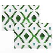 Merri diamond  green and white LARGE Scale