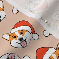 Corgis with Santa hats - blush