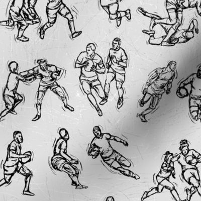 Rugby Sketch Black on white