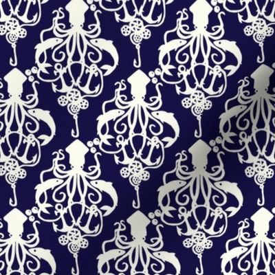 Squid Damask Small Navy