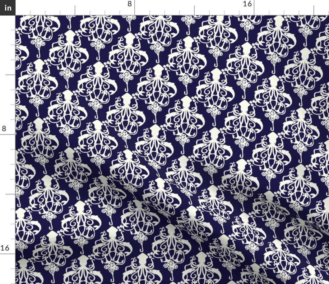 Squid Damask Small Navy