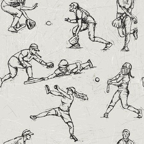 Softball Sketches black on white