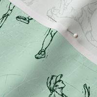 Softball Sketches green on white