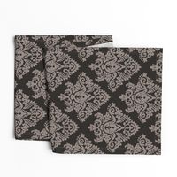 Damask Pattern Beige Black Brown