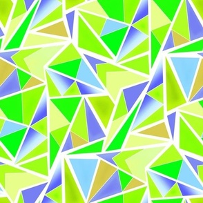 yellow green blue geometric pattern triangles