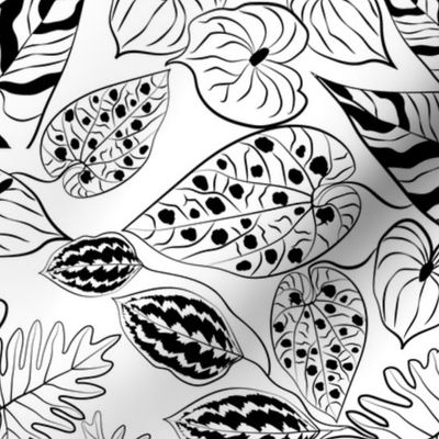 White exotic jungle tropical seamless pattern