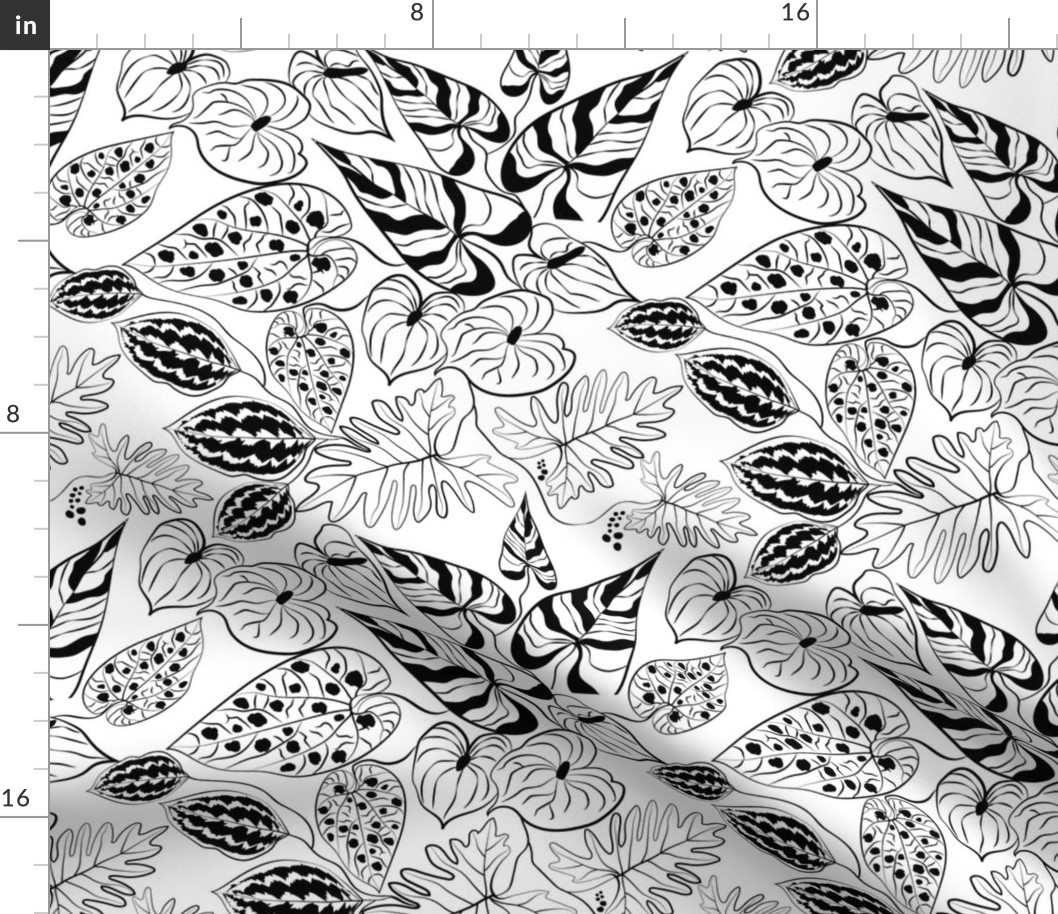 White exotic jungle tropical seamless pattern