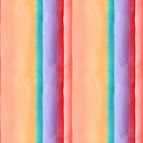 Rainbow stripes watercolor