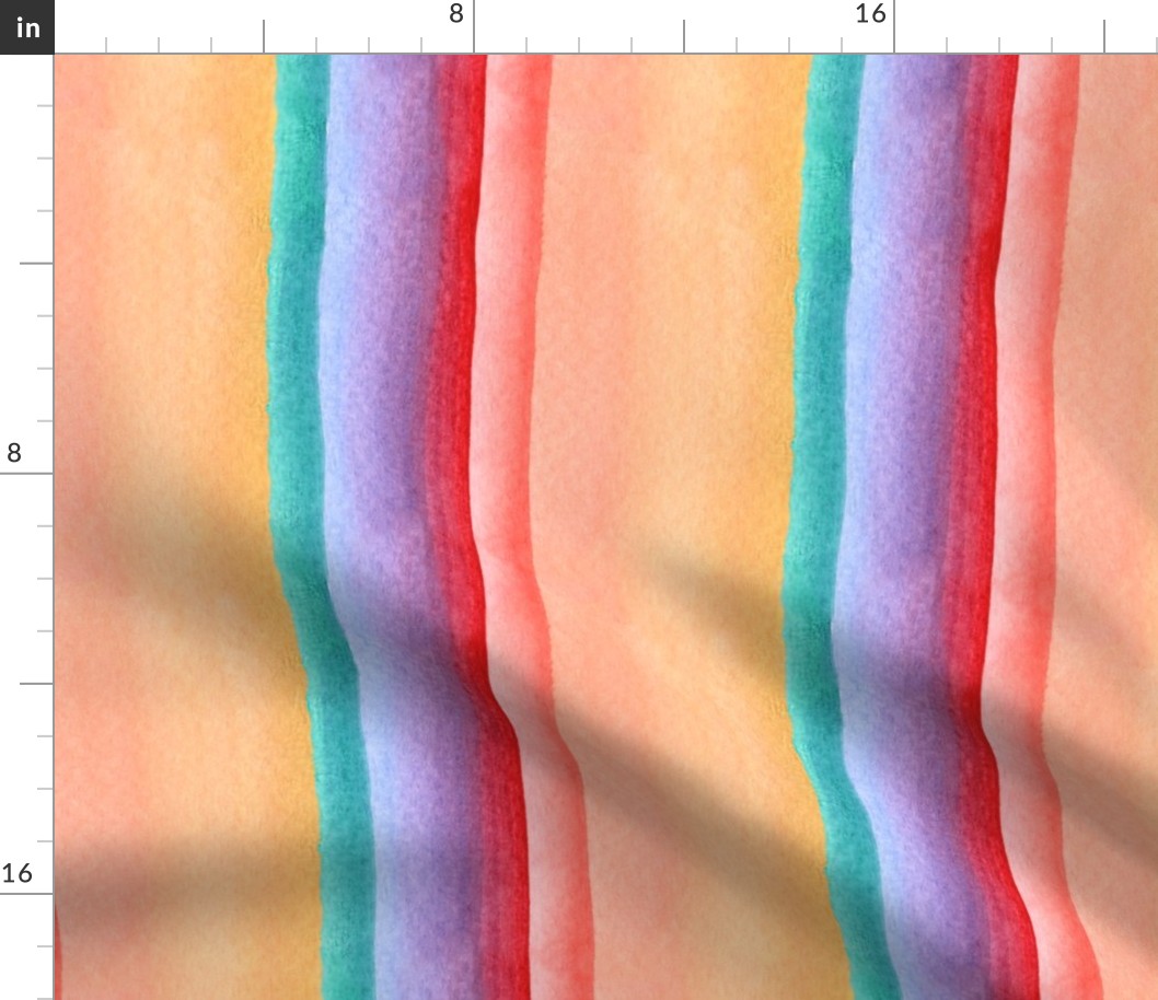 Rainbow stripes watercolor