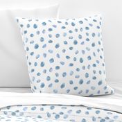 Baby blue watercolor stains || painted dots for nursery