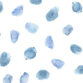 Baby blue watercolor stains || painted dots for nursery