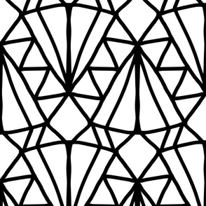 Art Deco Stained Glass Black And White