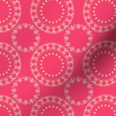 Mandala Circle Pattern Red Pink